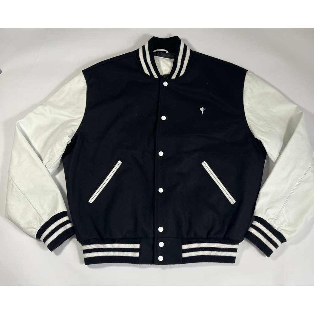 Palm Tree Crew Mens Icon Varsity Jacket Black Large